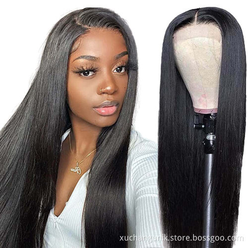 Wholesale Virgin Hair Vendor Cuticle Aligned Lace Front Human Hair Wig For Black Women Brazilian Straight Swiss Lace Closure Wig